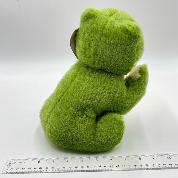 Kelly Toy Vintage 11" Paw Up Waving Arm Frog Plush Green Kellytoy - Picture 5 of 8